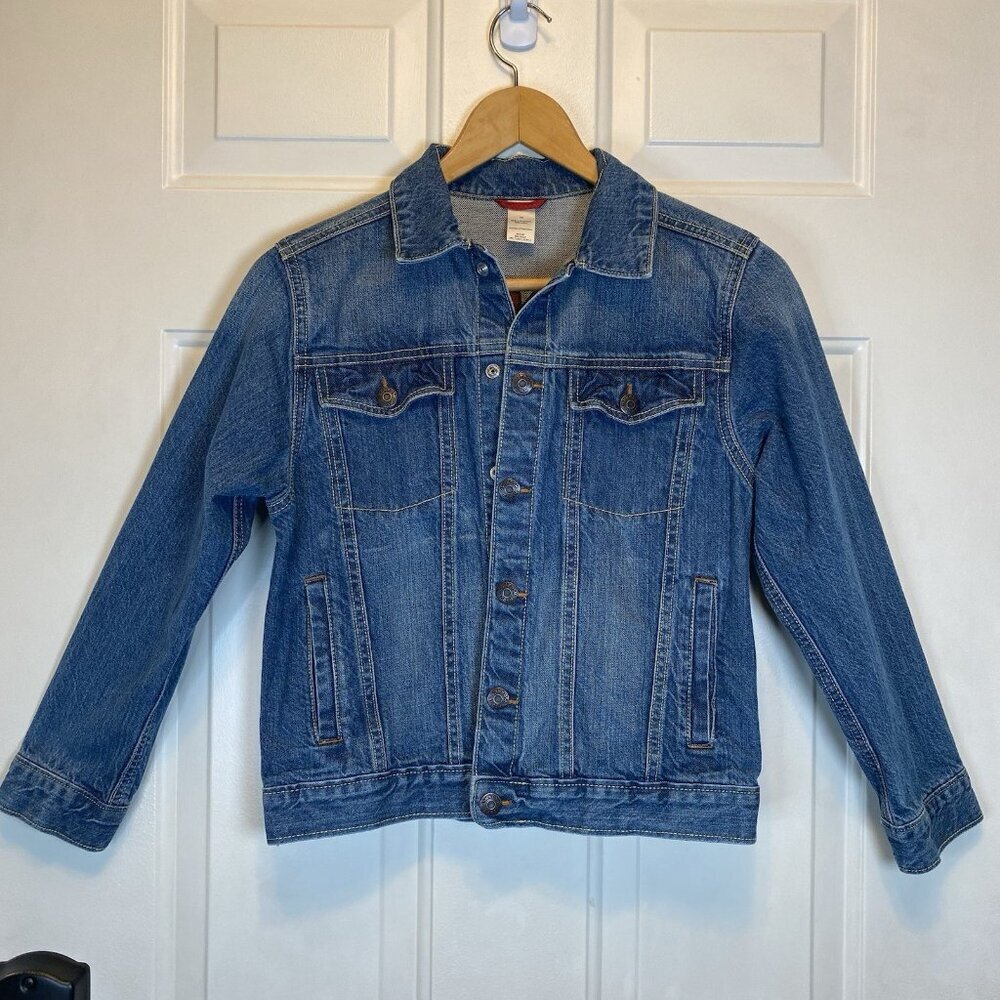 Osh Kosh B’gosh Girls/Boys Denim Jean Trucker Work Wear Snap Front Jacket Sz 10